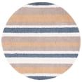 thumbnail image 2 of SAFAVIEH Calico Doroteja Striped Polyester Shag Area Rug, Taupe/Ivory, 6'7" x 6'7" Round, 2 of 8