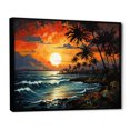 thumbnail image 2 of Designart "Sunrise Amidst Palm Trees I" Beach Floater Framed Canvas Art Print, 2 of 7
