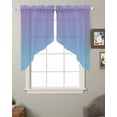 thumbnail image 2 of Ombre Blue Purple Swag Valances for Windows, Colorful Painting Rod Pocket Sheer Valances for Large Windows, Swag Toppers Light Filtering for Kitchen Living Room 2 Panels 36''x45'', 2 of 6