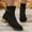 Black, variant on Viluyesy Womens Ankle Boots, Chunky Heels Side Zipper Round Toe Fall Winter Fashion Suede Boots Black US9.5