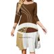 thumbnail image 1 of La taza de café perfecta Vestido acampanado con nudo de corazón Diseño de moda Vestido holgado de talla grande Café Café Taza de café expreso, 1 of 6