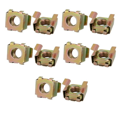 Unique Bargains 10Pcs M8 65Mn Spring Steel Captive Cage Nut for Server Shelf Furniture