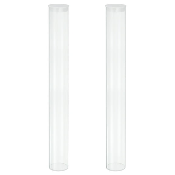 Uxcell Transparent Plastic Storage Tubes, 2" x 16" with Black Lid, 2 Set