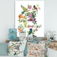 thumbnail image 2 of Designart ' Colourful Birds and Tropical Flowers II ' Traditional Canvas Wall Art Print, 2 of 4