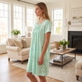 thumbnail image 6 of Dakimoe Nightgowns for Women-Night Dress with Lace Trim Pleated Sleepshirt Casual Print Sleepshirt, 6 of 8