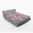 thumbnail image 2 of Ambesonne Floral Fitted Sheet, Overlapped Chamomiles Art, Queen Size, Soft Pink and Lavender, 2 of 5