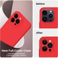 thumbnail image 3 of for iPhone 14 Pro Max Case, Silicone Upgraded [Camera Protection] for iPhone 14 ProMax Case with [2 Screen Protectors], Soft Anti-Scratch Microfiber Lining Inside, 6.7 inch, Red, 3 of 12