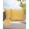 thumbnail image 6 of Pack of 2 Outdoor Pillow Covers, Minimalist Yellow Arrow Stripes Pattern Waterproof Square Throw Pillowcase Cushion Decorative Pillow Covers for Couch Patio Tent, 18x18 in, 6 of 6