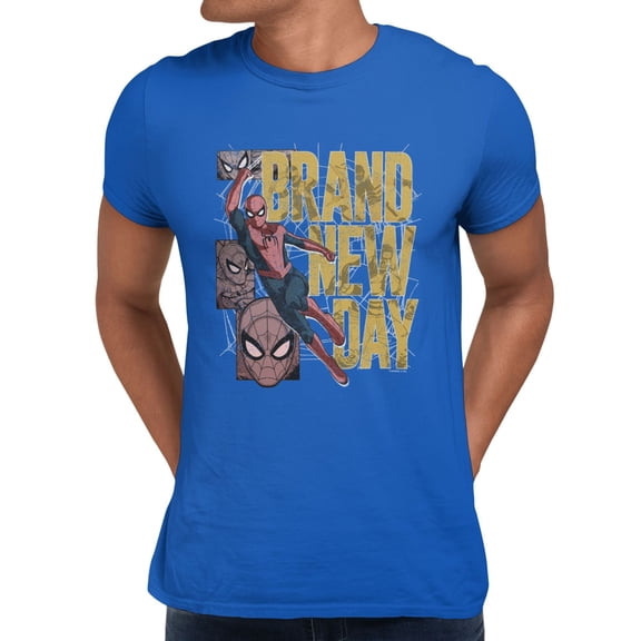 Marvel Spider-Man Brand New Day Men's Gold Classic T-Shirt (Royal, S-XXXL)
