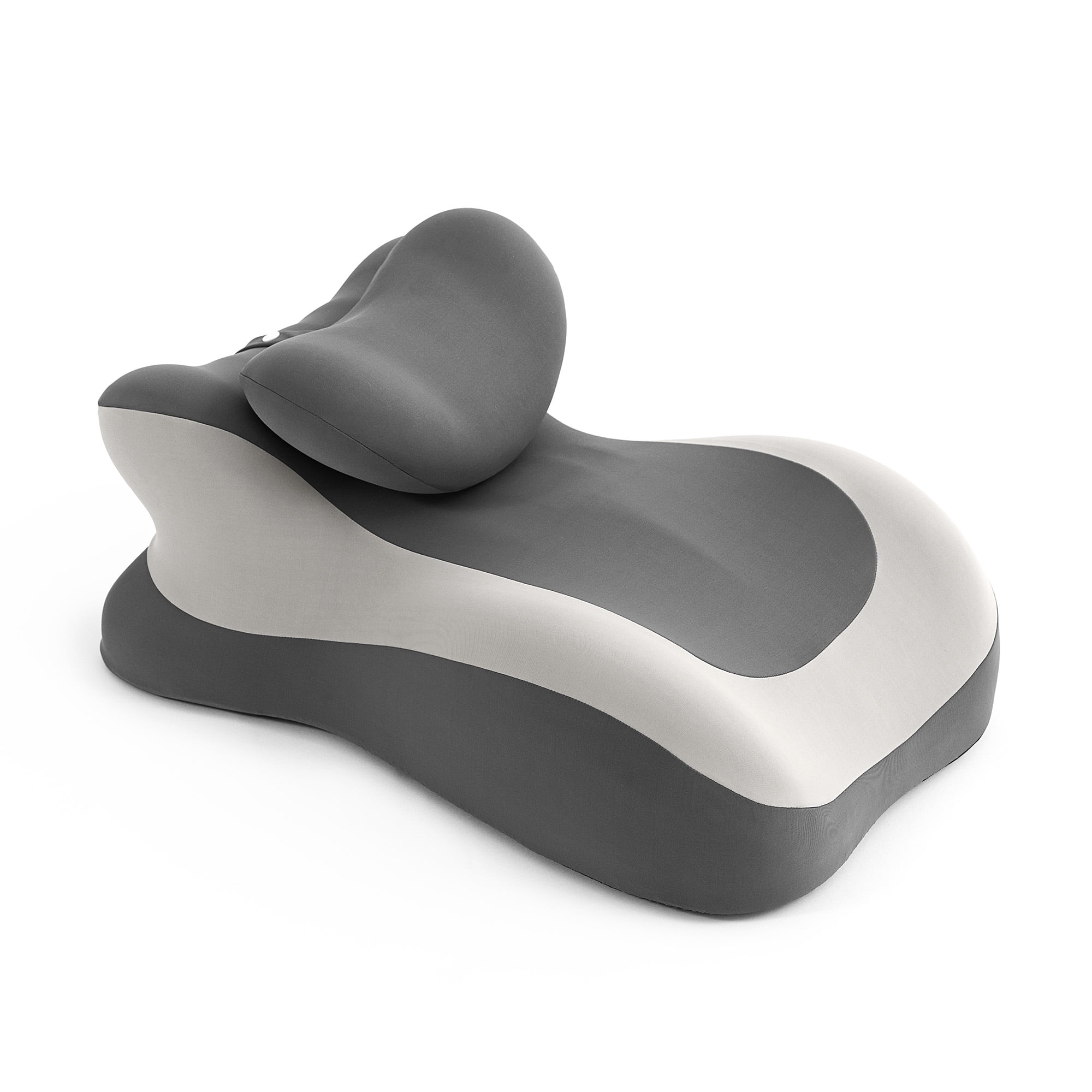 SLEEP ZONE Memory Foam Reading Pillow, Multi-Position Support Bed Pillow for Petite Adults, Reading Tools, Fun Couple Pillows Prone Back and Knee Support Leg Elevation with Washable Cover, Gray