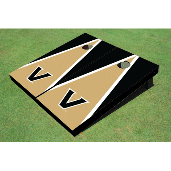 Vanderbilt University Gold And Black Matching Triangle Cornhole Boards