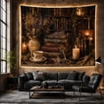 thumbnail image 6 of Lavender Bouquet Over Antique Books in a Warm Study, Nostalgic Rustic for Flower Lovers, Botanical Decor, Housewarming Gift, Tapestry Wall Hanging for Home Library and Den, 6 of 7