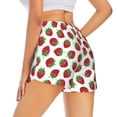 thumbnail image 3 of Goofa Hand Drawn Strawberry Printed Women 2 in 1 Running Shorts,Quick Dry Athletic Workout Shorts,High Waisted Athletic Shorts with Liner Pockets-Small, 3 of 9