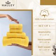 thumbnail image 4 of HALLEY Turkish Bath Towels Set - 4 Piece Bathroom Set, Ultra Soft, Machine Washable, Highly Absorbent, 100% Cotton - Luxury Spa Quality - Yellow, 4 of 11