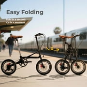 Foldable Bike for Adults, 16 Inch Folding Bike with 1-Second Quick Fold, 33lbs Lightweight, Shimano 7-Speed Gears, 95% Pre-Assembled for City Commute, Apartment & Travel