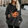 thumbnail image 3 of XPMWRP Women's Hoodie Drawstring Sweatshirts Letter Printed Double Sided Fleece Sweatshirts Long Sleeve Winter Warm Pullover with Pocket Gray XXXL, 3 of 4