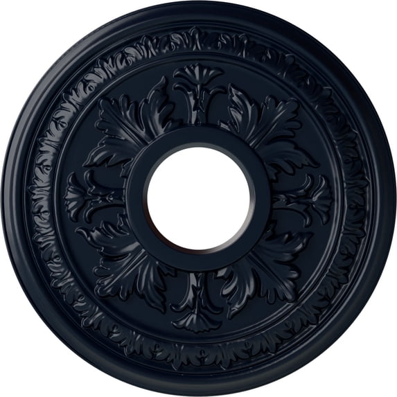 Ekena Millwork 15 3/8"OD x 4 1/4"ID x 1 1/2"P Baltimore Ceiling Medallion (Fits Canopies up to 5 1/2"), Hand-Painted Midnight Dream