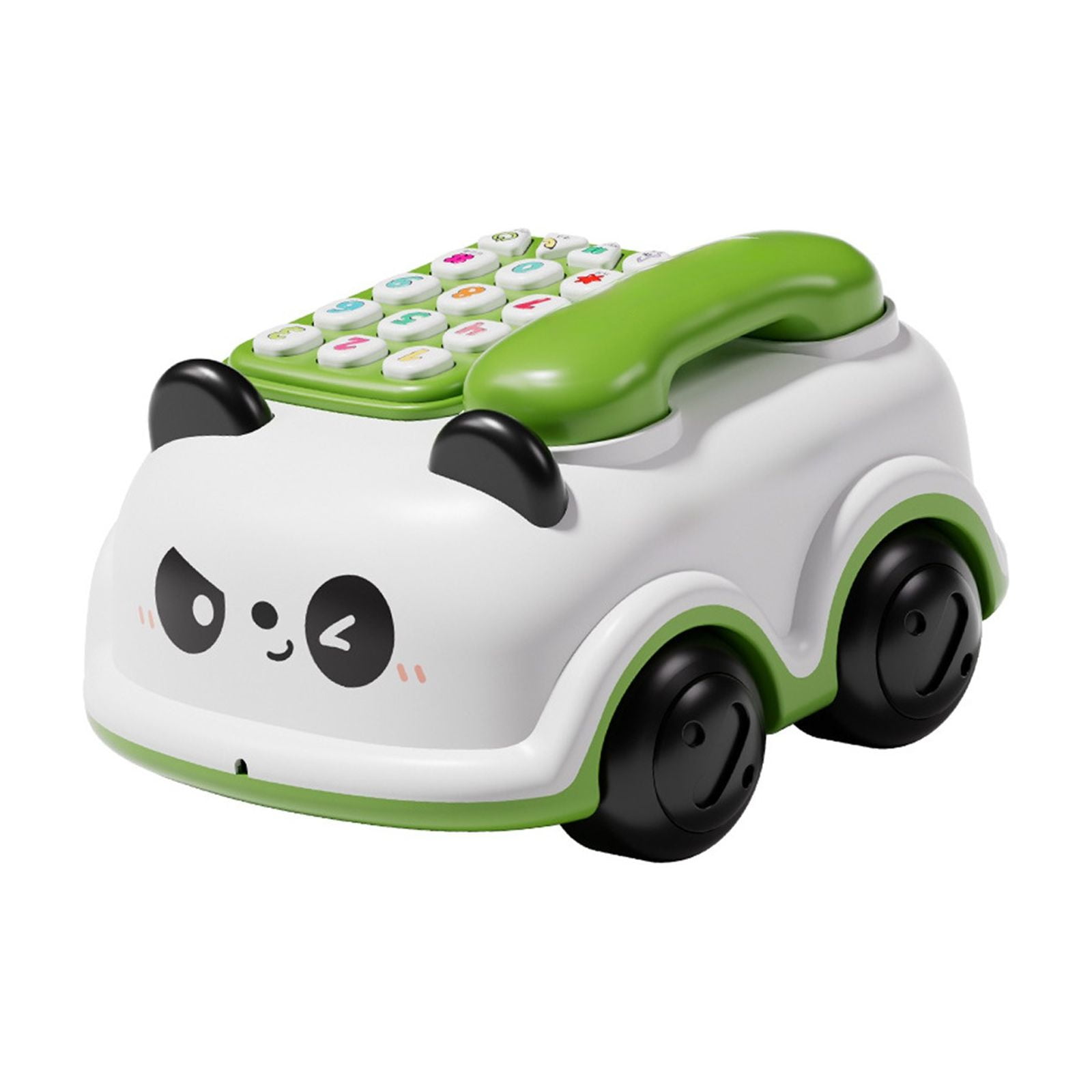TOYOUME Interactive Toy Car with Vintage Phone Design Educational Vehicle Playset 1 Piece for Toddlers White