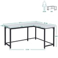 thumbnail image 6 of Ivinta Industrial L-Shaped Desk, Thickened 2" Desktop Lap Desks, 58 in x 44 in, White, 6 of 9