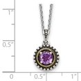 thumbnail image 3 of Shey Couture Sterling Silver with 14K Accent 18 Inch Antiqued Round Amethyst Necklace QTC1593, 3 of 5