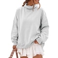 thumbnail image 2 of GZWYHT Mockneck Sweatshirt Fashion Clothing Turtleneck Tops Winter Clothes Plain Mock Neck Sweatshirt High Neck Sweatshirt Long Sleeve Turtleneck Tops Oversized Hoodie Gray XL, 2 of 9