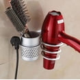 thumbnail image 2 of Soporte para secador de pelo, montaje en pared, baño, aluminio, plateado, 2 of 5