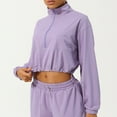 thumbnail image 5 of Heisall Womens Sun Protection Tops Long Sleeve Half-Zip High Neck Quick-Dry Outdoor UPF Loose Drawstring Solid Color Shirts, 5 of 9