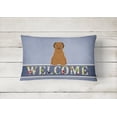thumbnail image 2 of Carolines Treasures BB5663PW1216 Briard Brown Welcome Canvas Fabric Decorative Pillow, 12H x16W, multicolor, 2 of 3