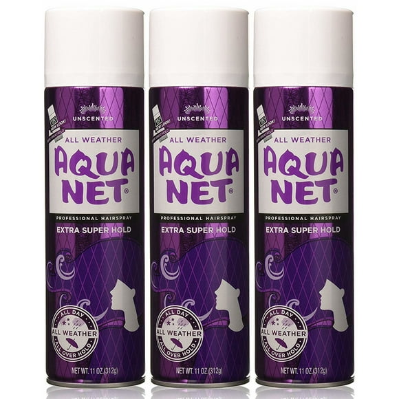Aqua Net Hair Spray Extra Super Hold, Unscented, 11 oz, 3 Pack