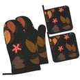 thumbnail image 2 of YFYANG Oven Mitts and Pot Holders Sets 4 Pieces, Non-Slip Heat Resistant Flower and Leaf Pattern Kitchen Glove Pot Mat for Cooking and Baking, 2 of 8