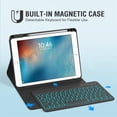 thumbnail image 5 of iPad 9.7 inch 5th 6th Generation Case with Keyboard, 360° Rotatable iPad Air 2 Keyboard Case with Pencil Holder(2018/2017/2014),7 Color Backlit Removable Bluetooth Keyboard Smart Folio Cover (Black), 5 of 6