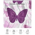 thumbnail image 5 of Purple Butterfly Ruffle Bed Skirt Queen Size Pink Bug Modern Art Cartoon Style Adjustable Elastic Dust Bed Skirts Wrap Around Bedskirt Wrinkle Free Easy Fit with 18 Inch Drop, 5 of 8