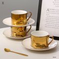 thumbnail image 2 of Coffee cup saucer, ceramic plated coffee cup set, home ceramic cup, office mug, coffee cup, milk tea cup, 2 of 4