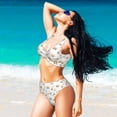 thumbnail image 4 of Wukai Dump Truck Women's Bikini Set Two Piece,wimsuit High Waisted V Neck Twist Front Adjustable Spaghetti Straps Bathing Suit-Large, 4 of 7
