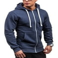 thumbnail image 3 of Men Fall Winter Hoodies Long Sleeve Tracksuit Zip Slim Hooded Coat Male Jacket Plus Size, 3 of 6