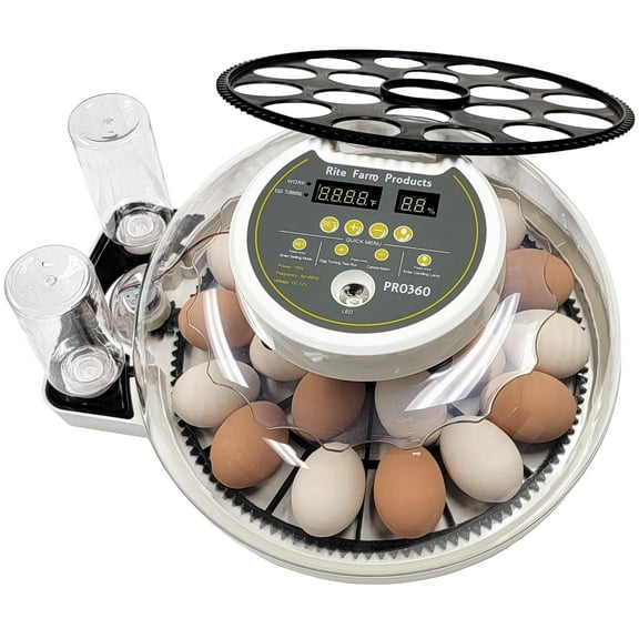 PRO 360 RITE FARM PRODUCTS 21 EGG CHICKEN INCUBATOR & HATCHER & 2 TURNER TRAYS