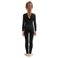thumbnail image 2 of Haitryli Girls Fleece Figure Skating Outfits Seamless Long Sleeve Top with Pants Set for Gymnastics Ballet Dance Practice A Black 2-3, 2 of 5