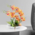 thumbnail image 5 of Orange Dcoratif Real Touch Faux Orchide Bonsa Fleurs Artificielles Avec Imitation Porcelaine Pots De Fleurs Phalaenopsis Fleurs Arrangements Pour, 5 of 5