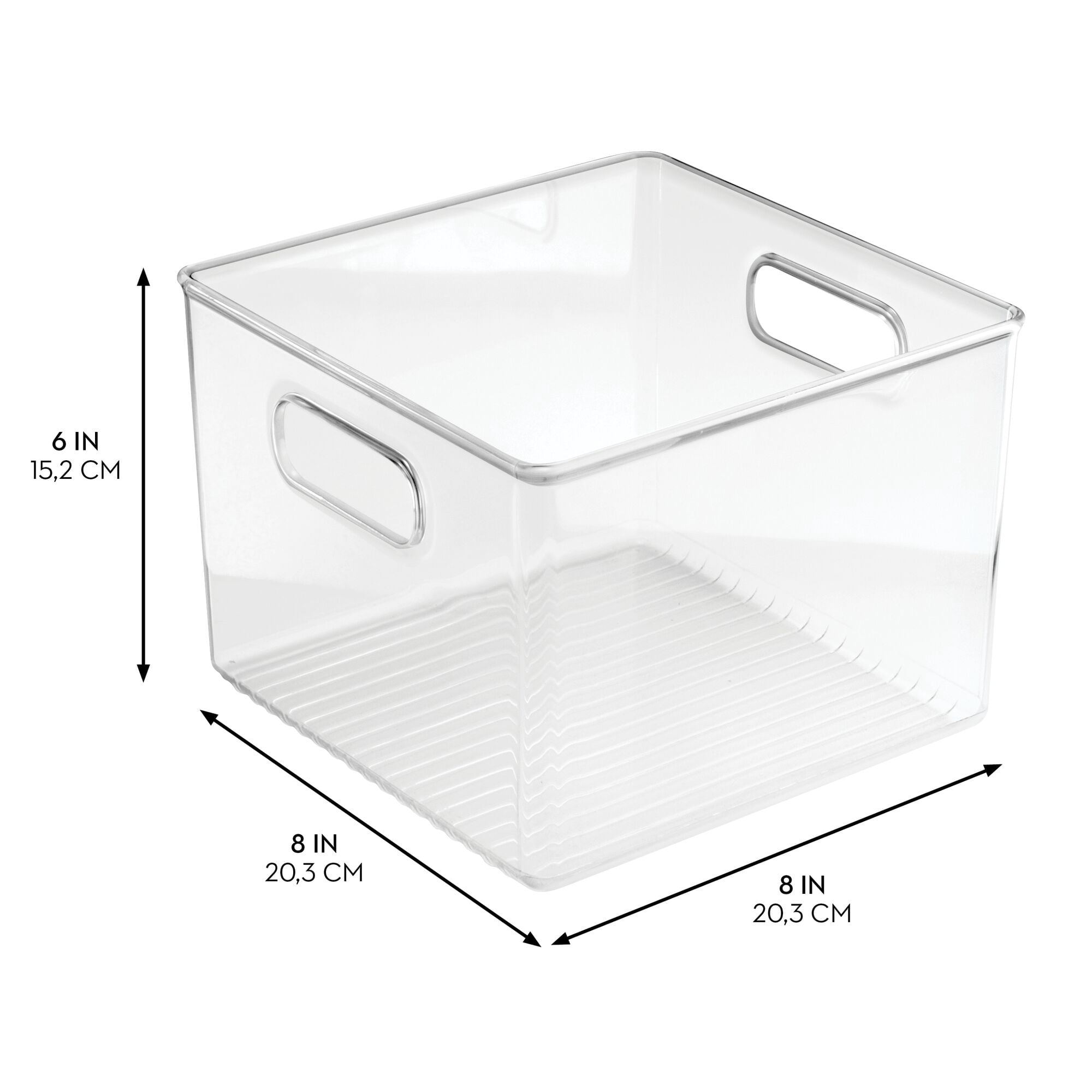 iDesign Stackable Bathroom Cabinet Organizer with Handles, Clear