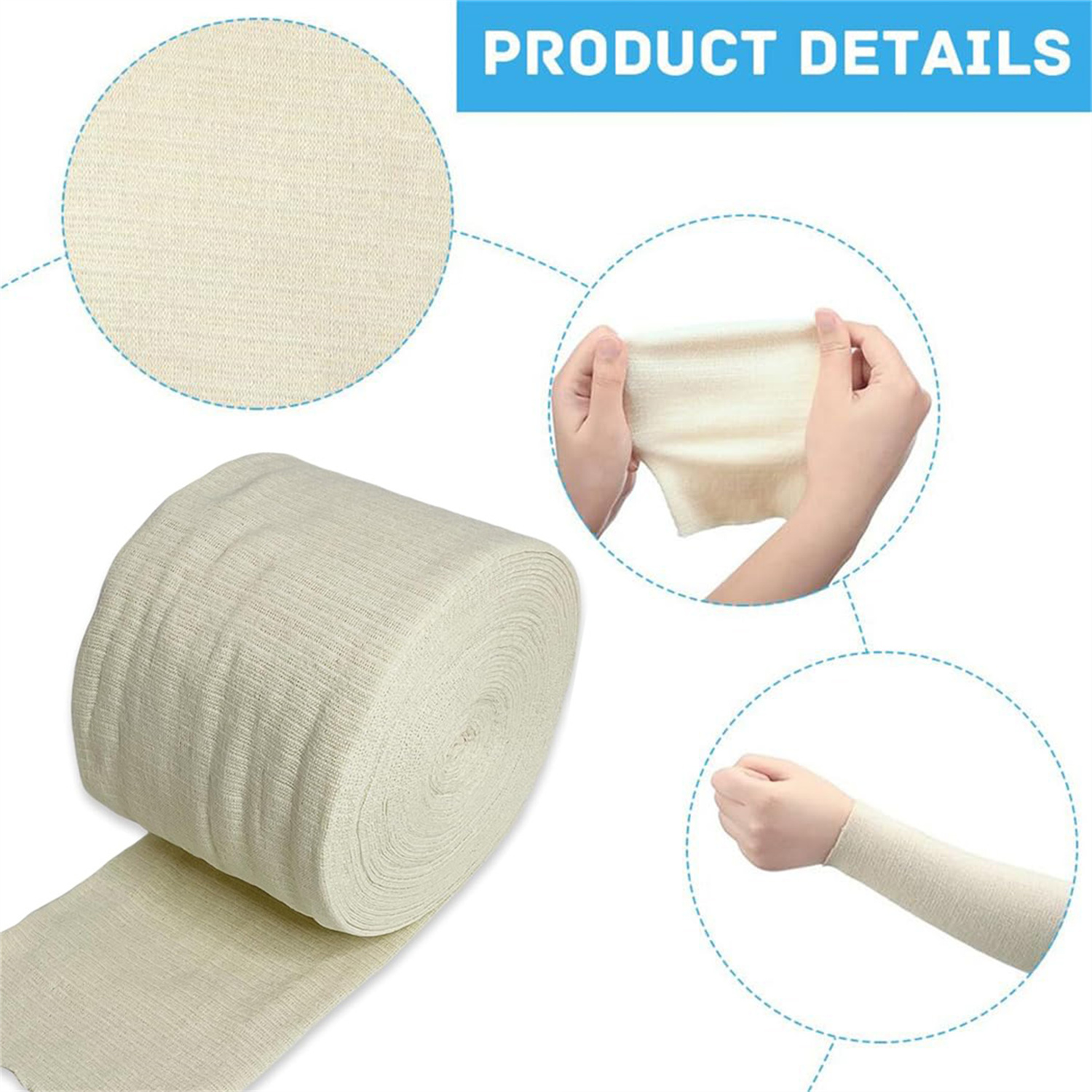 Elastic Tubular Support Bandage,Bexikou Cotton Stockinette Tubular Bandage,Tubular Arm Stocking Tube Bandage for Skin Protection and Keep Dressings(3.15 Inch x 11 Yard)