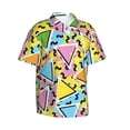 thumbnail image 2 of Fashion 80s 90s Men'S 3d Print Casual Button Down Shirts, Novelty Hawaiian Short Sleeves L, 2 of 7