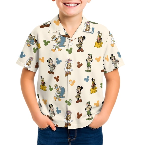 Disney Animal Kingdom Kids Hawaiian Shirt, Disney Trip Outfit