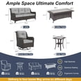 thumbnail image 2 of ALAULM 5-Piece Patio Furniture Set, Outdoor Thick Wicker High Back Sectional Set with 3-Seater Sofa, Swivel Chairs and Square Coffee Table for Yard Patio, Gray, 2 of 7