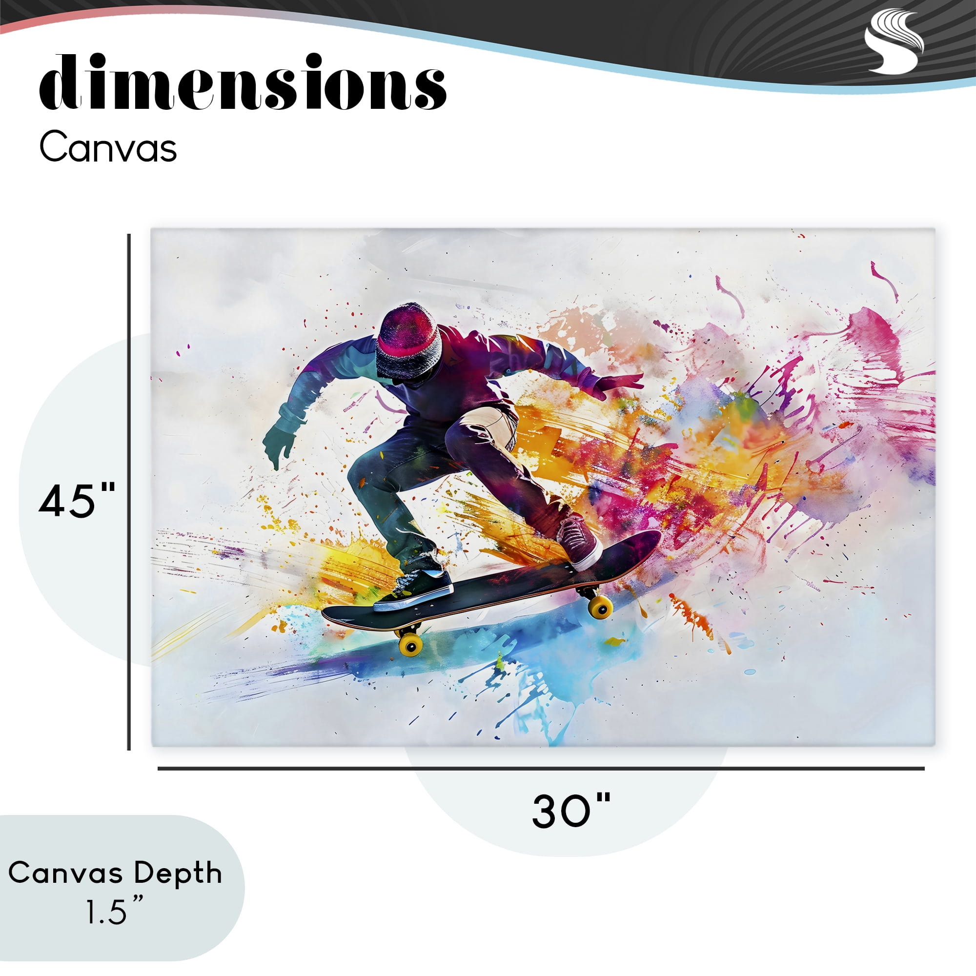 Stupell Industries Skateboarder in Motion Canvas Wall Art, design by Creative Studio