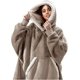 thumbnail image 1 of Mike-Manta de franela con mangas, sudaderas con capucha de invierno, jersey para mujer y hombre, manta de TV de lana, 1 of 5
