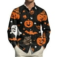 thumbnail image 5 of JGNGSHN Mens Halloween Tshirts Long Sleeve Funny Spooky Season Pumpkins Graphic Shirt Fashion Casual Tees Party Clothes, 5 of 7
