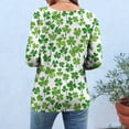 thumbnail image 4 of St. Patrick's Day T-Shirt for Women Shamrock Graphic Print Crewneck 3/4 Sleeve Festive Holiday Party Top Casual Relaxed Fit Clothes, 4 of 6