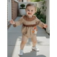 thumbnail image 6 of BemeyourBBs Thanksgiving Baby Girls Romper Plaid Embroidery Turkey Bodysuit, 6 of 9