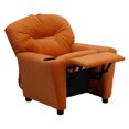 thumbnail image 2 of Contemporary Orange Microfiber Kids Recliner with Cup Holder, 2 of 7