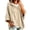 Khaki, variant on Women's Oversized 3/4 Sleeve Hoodie Sweatshirt, Casual Drawstring Hooded Loose Solid Color Basic Tops for Weekend Errand Outfit